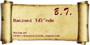 Baczoni Tünde névjegykártya